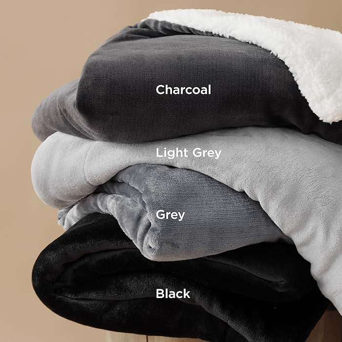 Bedsure GentleSoft Sherpa Fleece Throw Blanket for Couch, Non-Heated, Thick & Warm Cozy Blanket for Winter, Soft Fuzzy Plush Throw Gifts for Women and Men, Grey, 50x60 Inches - Image 8
