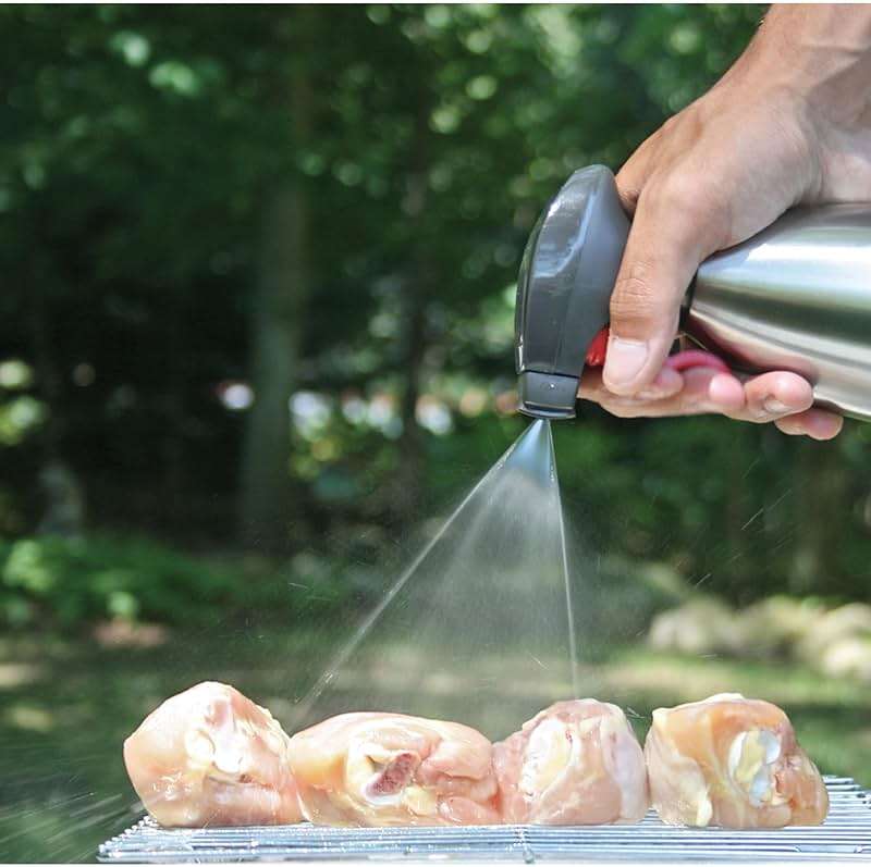 Evo Oil Sprayer 18/8 Stainless Steel, Non-Aerosol for Olive, Cooking Oils, and Vinegars, Silver, 16-Ounce Capacity - Image 2