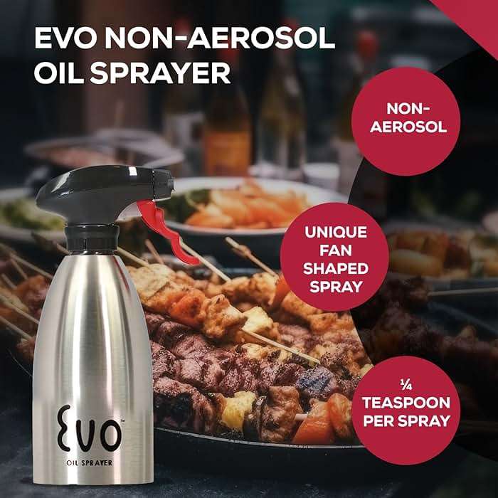Evo Oil Sprayer 18/8 Stainless Steel, Non-Aerosol for Olive, Cooking Oils, and Vinegars, Silver, 16-Ounce Capacity - Image 5