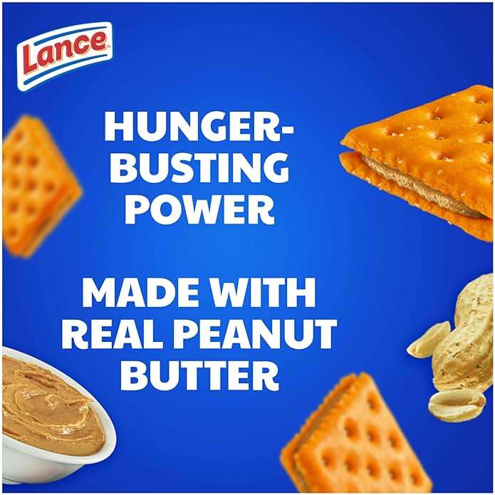 Lance Sandwich Crackers, ToastChee Peanut Butter, 20 Individually Wrapped Packs, 6 Sandwiches Each - Image 4