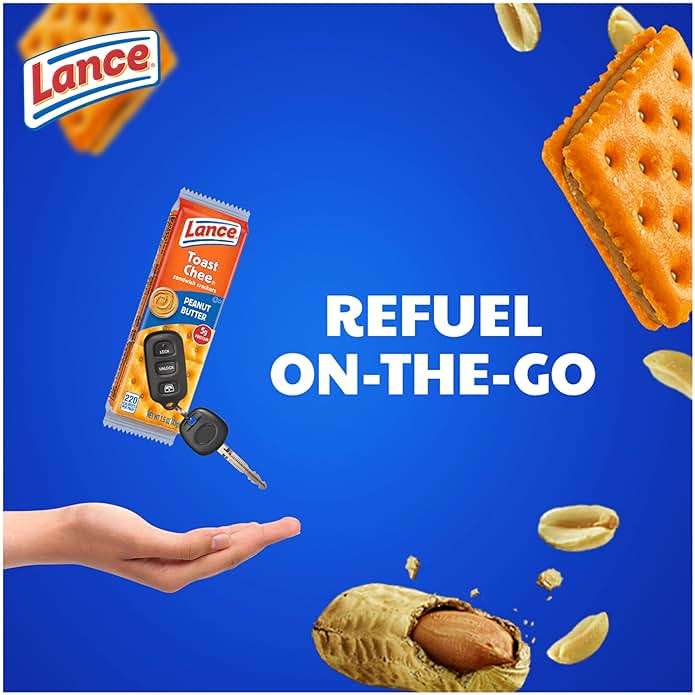 Lance Sandwich Crackers, ToastChee Peanut Butter, 20 Individually Wrapped Packs, 6 Sandwiches Each - Image 5