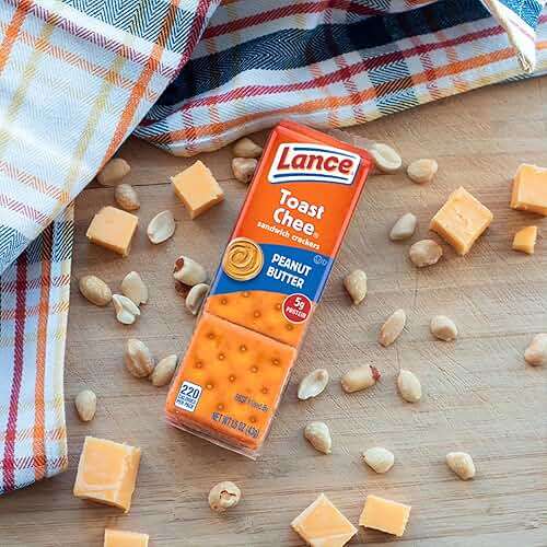 Lance Sandwich Crackers, ToastChee Peanut Butter, 20 Individually Wrapped Packs, 6 Sandwiches Each - Image 8