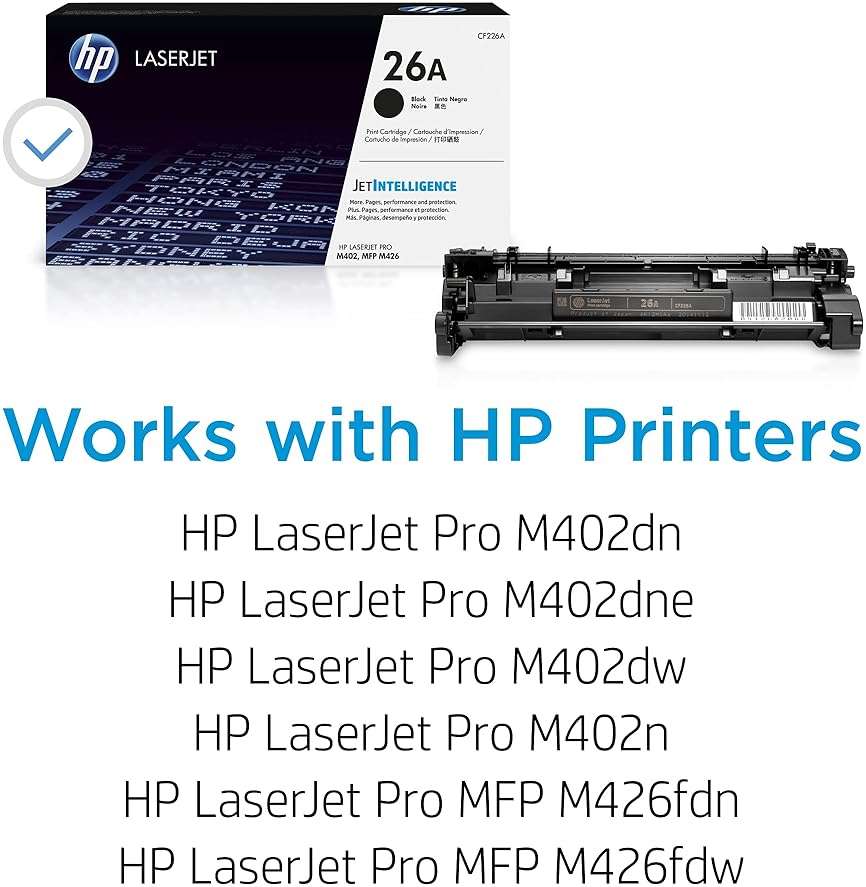 HP 26A Black Toner Cartridge Printers | Works with LaserJet Pro M402 Series; LaserJet Pro MFP M426 Series | CF226A - Image 2