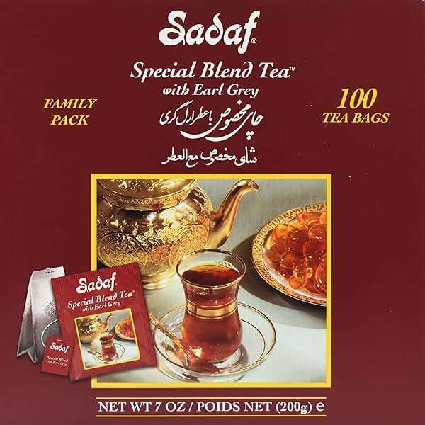 Sadaf Earl Grey Tea Bags | Special Blend Earl Grey Ceylon Black Tea | Product harvested in Sri Lanka | 100 bags (pack of 1) - Image 1