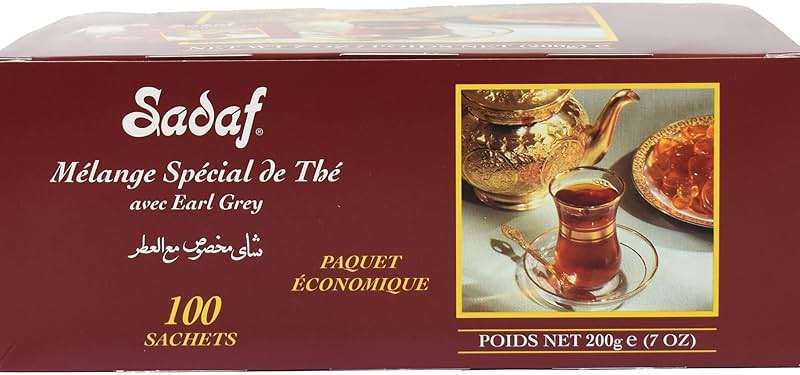 Sadaf Earl Grey Tea Bags | Special Blend Earl Grey Ceylon Black Tea | Product harvested in Sri Lanka | 100 bags (pack of 1) - Image 2