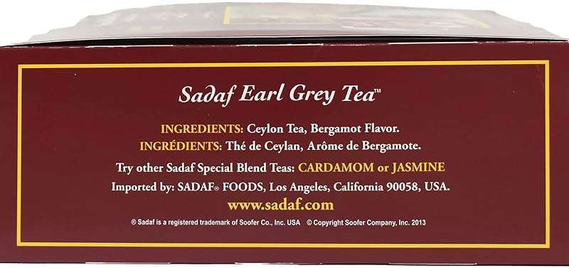 Sadaf Earl Grey Tea Bags | Special Blend Earl Grey Ceylon Black Tea | Product harvested in Sri Lanka | 100 bags (pack of 1) - Image 3