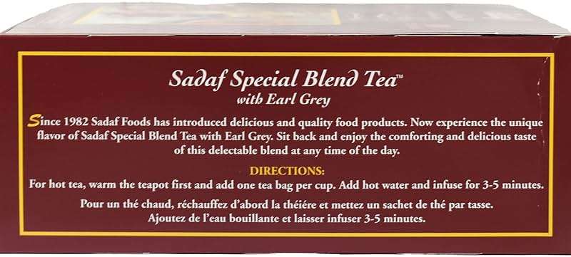 Sadaf Earl Grey Tea Bags | Special Blend Earl Grey Ceylon Black Tea | Product harvested in Sri Lanka | 100 bags (pack of 1) - Image 4