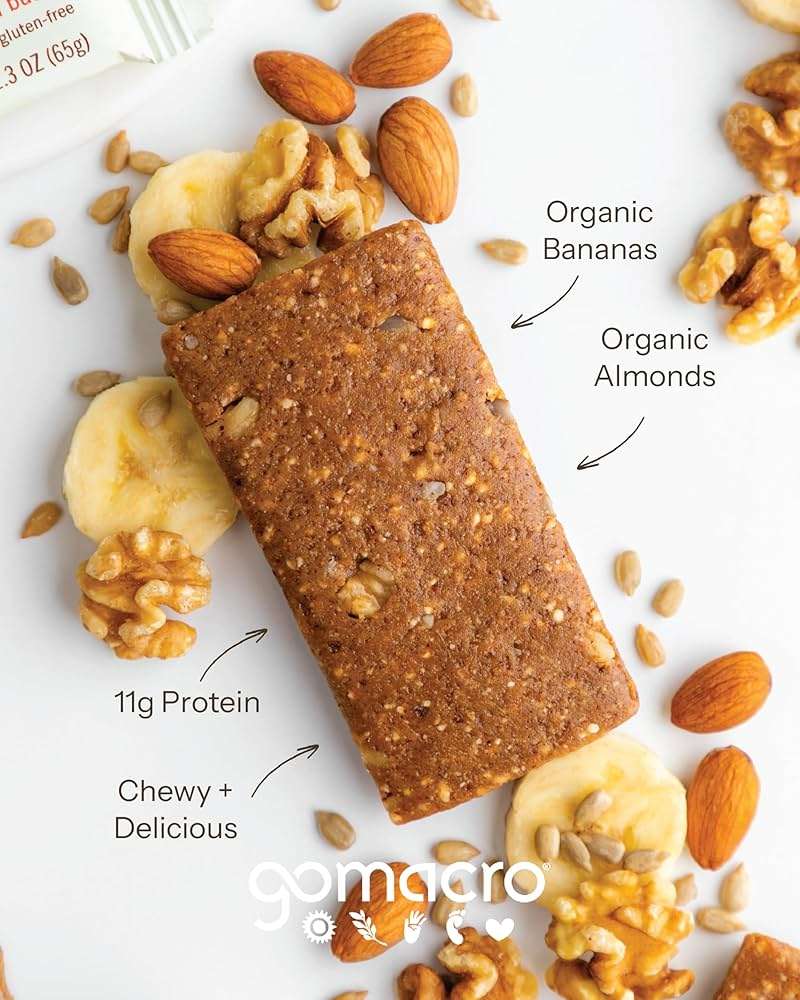 GoMacro MacroBar, Organic Vegan Protein Bar, Banana + Almond Butter, 2.3 oz (Pack of 12) - Image 4
