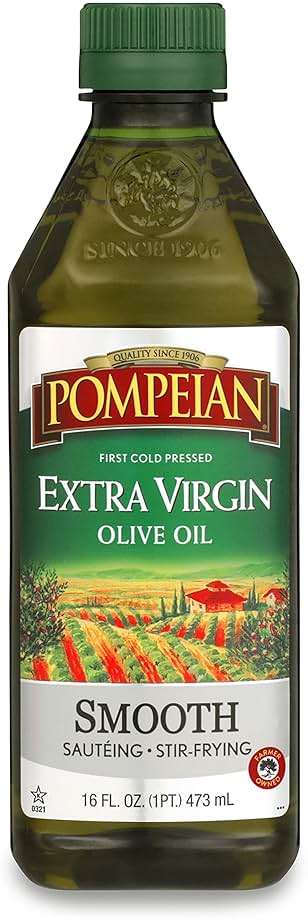 Pompeian Smooth Extra Virgin Olive Oil - 16 Fl Oz - First Cold Pressed Olive Oil for Cooking - Smooth Taste for Sauteing, Stir-Frying, and Baking - Image 1