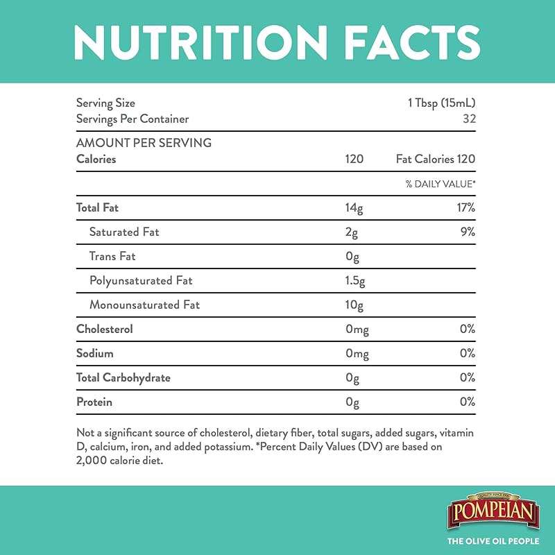 Pompeian Smooth Extra Virgin Olive Oil - 16 Fl Oz - First Cold Pressed Olive Oil for Cooking - Smooth Taste for Sauteing, Stir-Frying, and Baking - Image 2