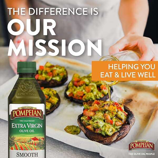 Pompeian Smooth Extra Virgin Olive Oil - 16 Fl Oz - First Cold Pressed Olive Oil for Cooking - Smooth Taste for Sauteing, Stir-Frying, and Baking - Image 6