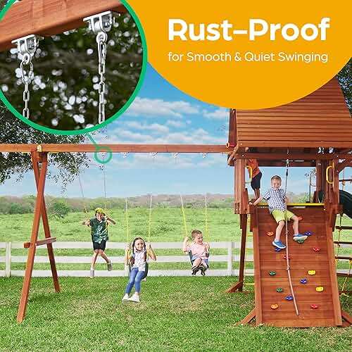 Jungle Gym Kingdom Swing Set Hangers - 2 Heavy Duty Brackets with Locking Snap Hooks for Porch, Patio, Playground - Indoor/Outdoor Hardware & Accessories - Image 5