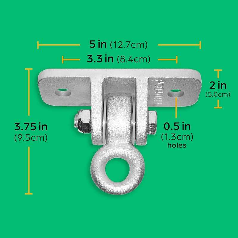 Jungle Gym Kingdom Swing Set Hangers - 2 Heavy Duty Brackets with Locking Snap Hooks for Porch, Patio, Playground - Indoor/Outdoor Hardware & Accessories - Image 7