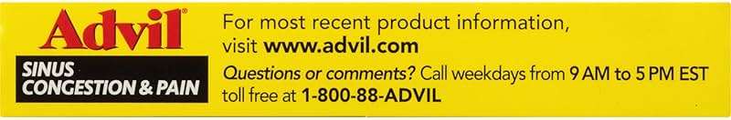 Advil Sinus Congestion and Pain, Sinus Relief Medicine, Pain Reliever and Fever Reducer with Ibuprofen and Phenylephrine HCl - 20 Coated Tablets - Image 16