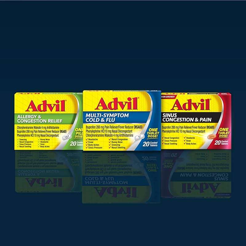Advil Sinus Congestion and Pain, Sinus Relief Medicine, Pain Reliever and Fever Reducer with Ibuprofen and Phenylephrine HCl - 20 Coated Tablets - Image 6