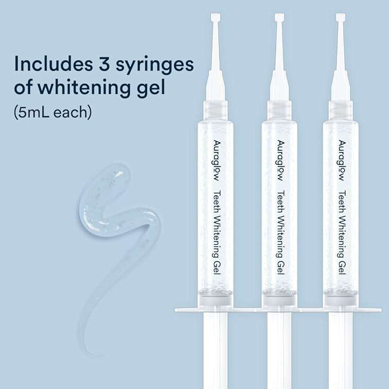 Auraglow 35% Teeth Whitening Gel for Trays, Retainers & Aligners – Dentist Strength Carbamide Peroxide Whitener, 30 Treatments, 3 Syringes (5mL) - Image 4