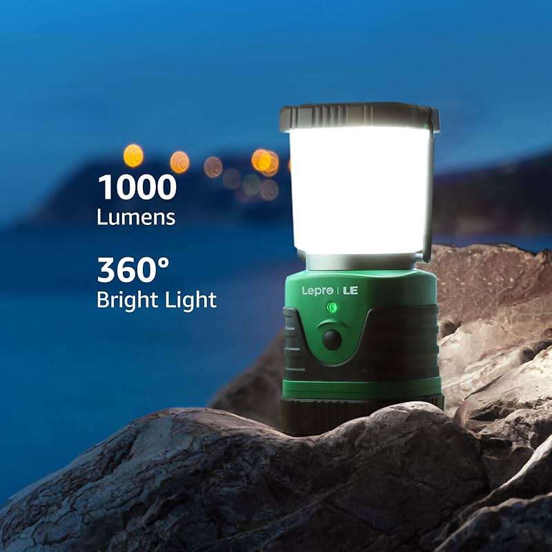 Lepro 1000LM LED Camping Lantern Rechargeable, 4400mAh Green Tent Light with 4 Light Modes, Waterproof Lantern Flashlight for Hurricane Emergency, Camping Essentials, USB Cable Included - Image 6