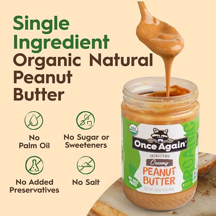 Once Again Organic Creamy Peanut Butter 9 Pound Bucket - No Sugar Added, Single Ingredient, Unsalted, Natural Peanut Butter Bulk, No Palm Oil - Non-GMO, Gluten Free - Smooth and Unsweetened - Image 3