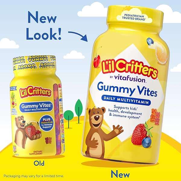 L'il Critters Gummy Vites Kids Multivitamin | 190 Gummies with Vitamins A, B, C, D, E | Assorted Fruit Flavors | Gluten and Dairy Free Children's Daily Supplement - Image 2