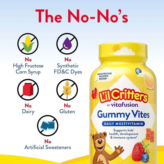 L'il Critters Gummy Vites Kids Multivitamin | 190 Gummies with Vitamins A, B, C, D, E | Assorted Fruit Flavors | Gluten and Dairy Free Children's Daily Supplement - Image 7
