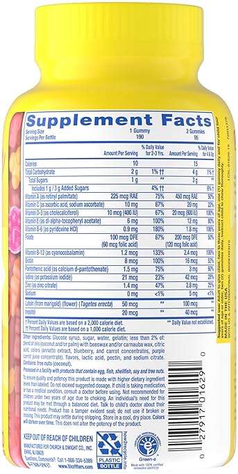 L'il Critters Gummy Vites Kids Multivitamin | 190 Gummies with Vitamins A, B, C, D, E | Assorted Fruit Flavors | Gluten and Dairy Free Children's Daily Supplement - Image 10