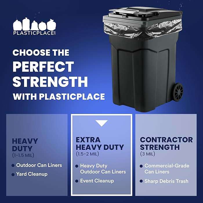 Plasticplace 64-65 Gallon Trash Can Liners for Toter │ 2.0 Mil │ Black Heavy Duty Garbage Bags │ 50” x 60” (50 Count) - Image 7