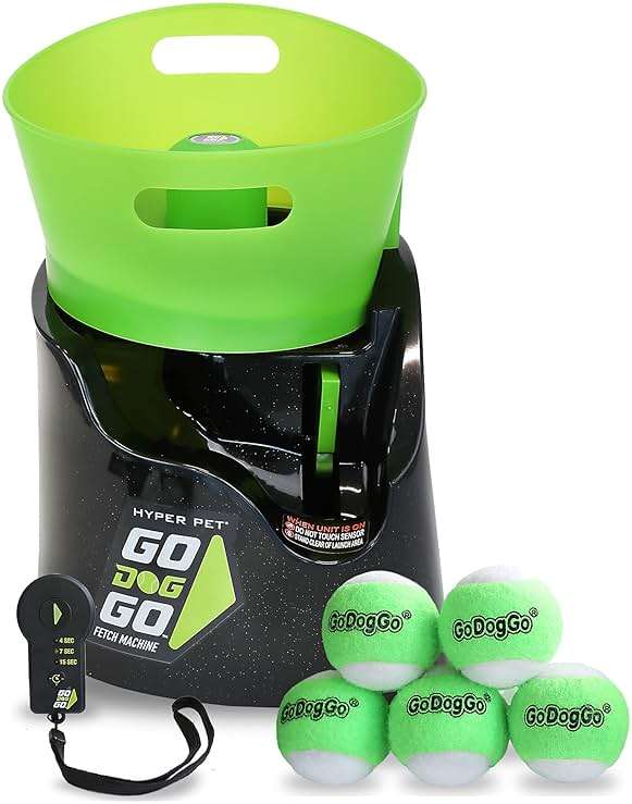 Hyper Pet GoDogGo Fetch Machine Dog Ball Launcher & Automatic Ball Launcher for Dogs With Five 2.5" Balls for Dogs 20-60 Pounds - Image 1