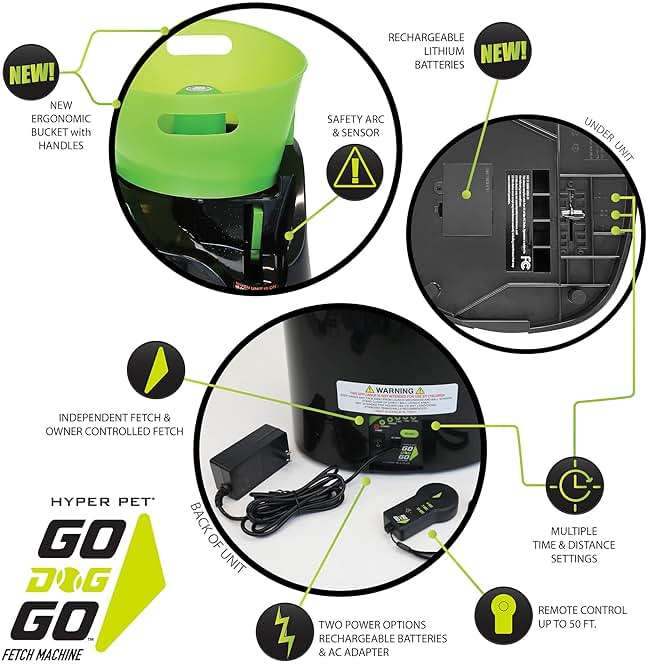 Hyper Pet GoDogGo Fetch Machine Dog Ball Launcher & Automatic Ball Launcher for Dogs With Five 2.5" Balls for Dogs 20-60 Pounds - Image 3
