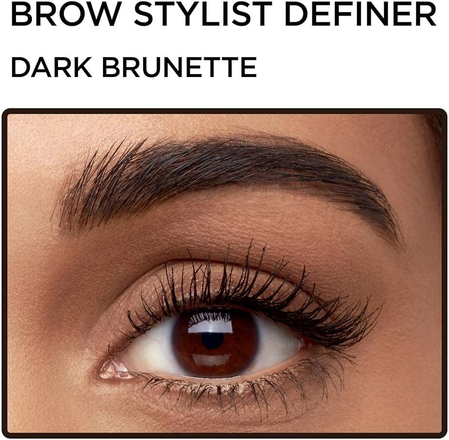 L'Oreal Paris Makeup Brow Stylist Definer Waterproof Eyebrow Pencil, Ultra-Fine Mechanical & Retractable Brow Pencil, Draws Tiny Brow Hairs & Fills in Sparse Areas & Gaps, Dark Brunette, 0.003 oz. - Image 4