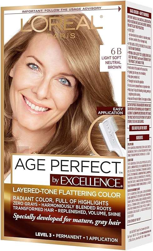 L'Oreal Paris Excellence Age Perfect Layered Tone Flattering Color, 6B Light Soft Neutral Brown (Packaging May Vary) - Image 1