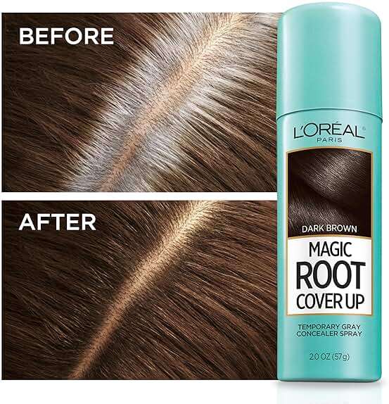 L'Oreal Paris Magic Root Cover Up Gray Hair Spray, 100% Gray Hair Coverage with Buildable, Lightweight, Transfer-Resistant, and Temporary Formula, Ammonia-Free, Dark Brown, 2 oz (1 Count) - Image 3