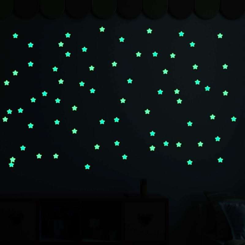 AM AMAONM 100pcs Glow in The Dark Luminous Stars Fluorescent Noctilucent Plastic Stars Wall Stickers Glowing Stars Decals for Home Art Decor Nursery Ceiling Kids Babys Bedroom Room Multicolor - Image 7