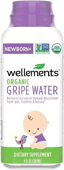 Wellements Gripe Water 4 Fl Oz (Pack of 2) Relieves Occasional Stomach Discomfort from Gas, Fussiness & Hiccups, USDA Certified Organic, Gluten Free & Non GMO, Ages Newborn+ - Image 2