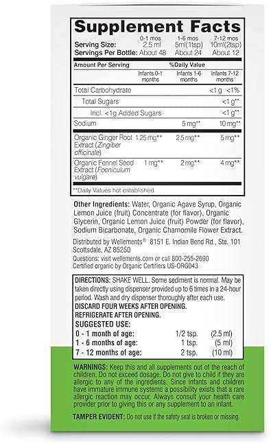 Wellements Gripe Water 4 Fl Oz (Pack of 2) Relieves Occasional Stomach Discomfort from Gas, Fussiness & Hiccups, USDA Certified Organic, Gluten Free & Non GMO, Ages Newborn+ - Image 3