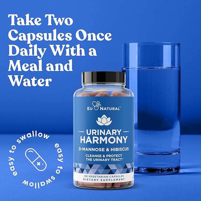 Eu Natural Urinary Harmony D-Mannose Supplement - Urinary Tract Health for Women - Fast-Acting Urinary Cleanse & Flush with Clinical-Strength D-Mannose & Hibiscus - 60 Capsules - Image 7
