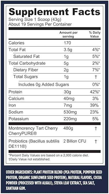 Vega Protein + Recovery, Mocha – 30g Vegan Protein, Dairy & Gluten Free, Probiotics, NSF Certified, 28.8 oz (19 Servings) - Image 4