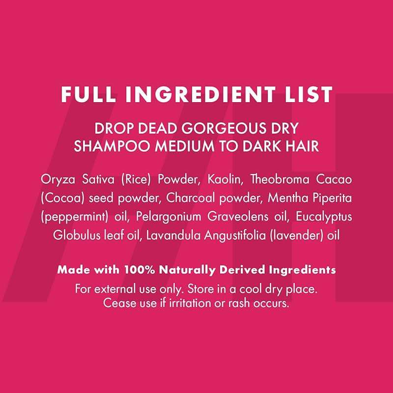 Handmade Heroes Drop Dead Gorgeous Non Aerosol Dry Shampoo Powder 1.8oz - 100% Natural & Vegan Volumizing Powder For Dark Brown Hair & Brunette Hair - Travel Size Haircare for Women - Image 6