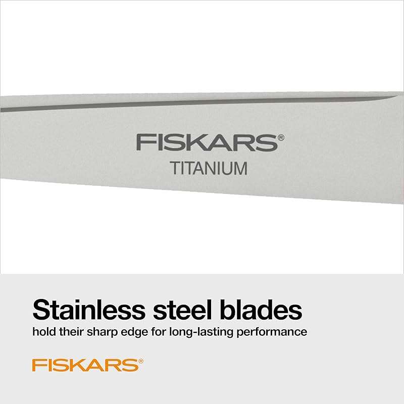 Fiskars 8” Comfort Grip Titanium Multipurpose Scissors with Ergonomic Handles for Everyday Cutting Tasks, Sharp Scissors for Home, Office, Crafts, Multicolor 3-Pack - Image 5