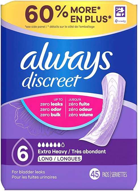 Always Discreet Adult Incontinence Pads for Women, Drier, 6 Drop Long Length, Extra Heavy Absorbency, Pads for Bladder Control Management, Bladder Leaks, & Postpartum Pads, 45ct - Image 11
