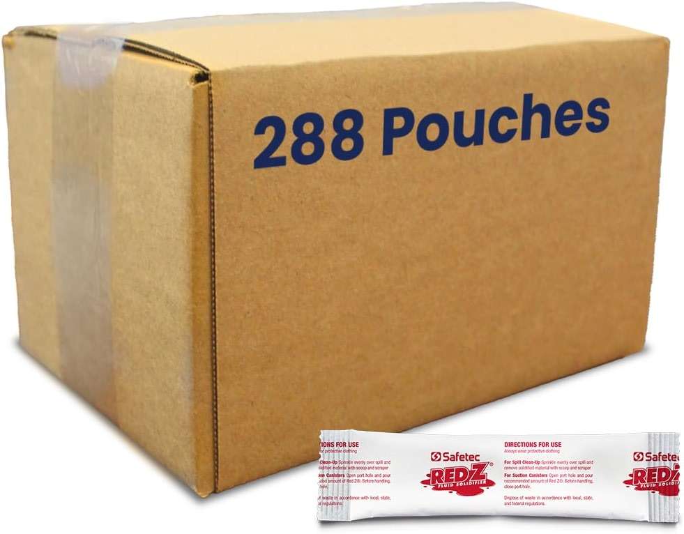 Safetec Red Z .75oz. Single Use Pouch Spill Control Solidifier (288 Pouches/case) - Image 1