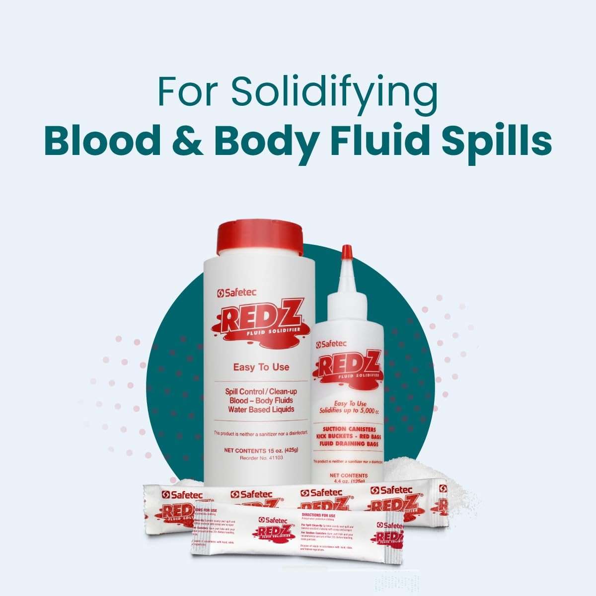 Safetec Red Z .75oz. Single Use Pouch Spill Control Solidifier (288 Pouches/case) - Image 4