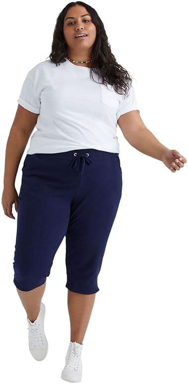 Just My Size Women's Sweatspants, French Terry Capris with Pockets, JMS Women's Capri Pocket Sweatpants - Image 1