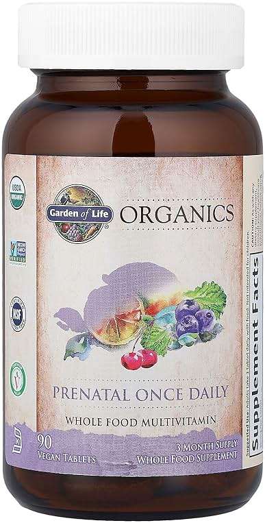 Garden of Life Prenatal Vitamins for Women, Organics Folate for Energy & Healthy Fetal Development, Non-constipating Iron, Vitamin C, B6, B12, D3, Non-GMO, Gluten-Free, Vegan, 90 Day Supply - Image 4