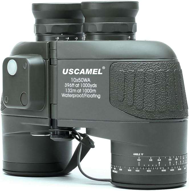 USCAMEL 10X50 Marine Binoculars for Adults with Rangefinder Compass, Waterproof Marine Binoculars for Sailing Boating Fishing - Image 1