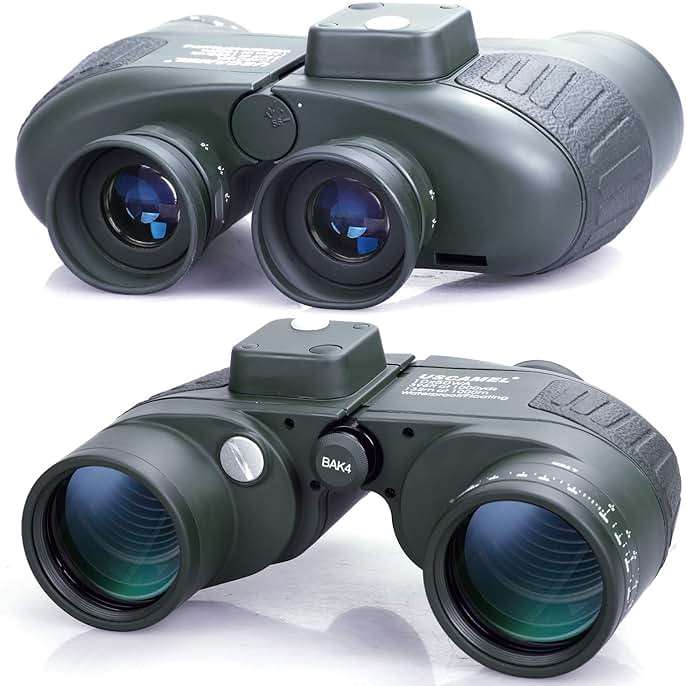 USCAMEL 10X50 Marine Binoculars for Adults with Rangefinder Compass, Waterproof Marine Binoculars for Sailing Boating Fishing - Image 2