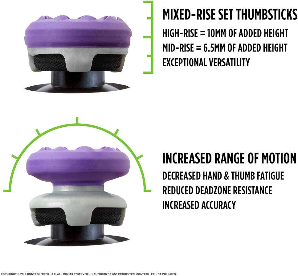 KontrolFreek FPS Freek Galaxy Purple for Xbox One and Xbox Series X Controller | 2 Performance Thumbsticks | 1 High-Rise, 1 Mid-Rise | Purple - Image 3