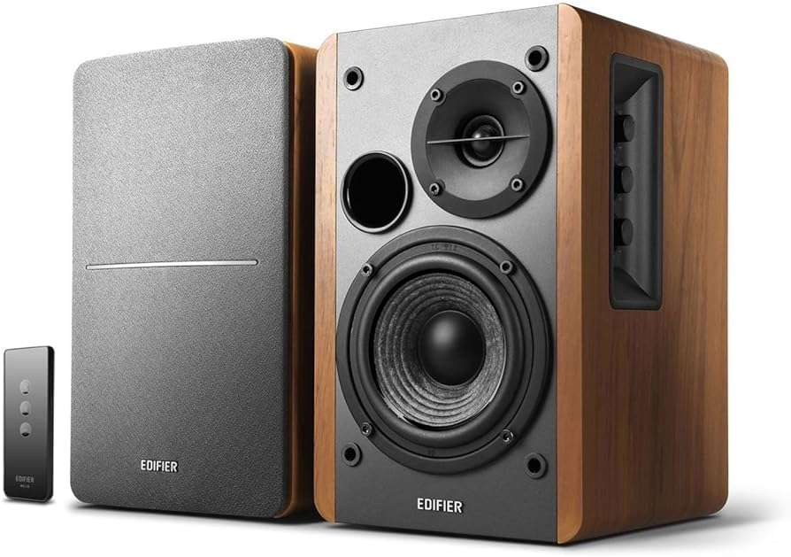 Edifier R1280T Powered Bookshelf Speakers - 2.0 Active Near Field Studio Monitor Speaker - Wooden Enclosure - 42 Watts RMS Power - Image 1