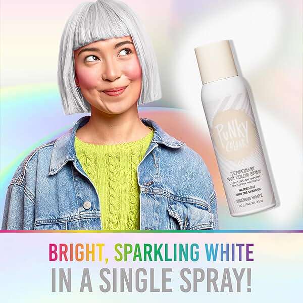 Punky Temporary Hair Color Spray – Siberian White, Instant Vivid Temporary Hair Dye for Women, Wash Out, Hair-Color Spray, 3.5 oz, 2 Pack - Image 3