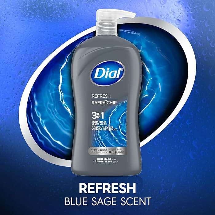 Dial Men 3in1 Body, Hair and Face Wash, Hydro Fresh, 32 fl oz - Image 8