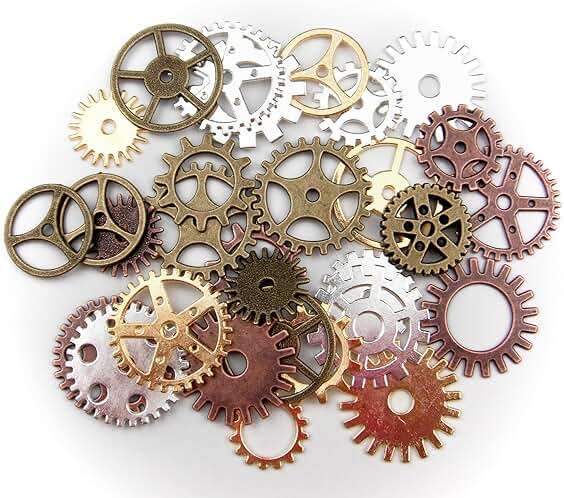 ALL in ONE 100 Gram Steampunk Gear Wheel Charms Cog Connectors Pendants Jewelry Finding DIY Craft (MIX) - Image 1